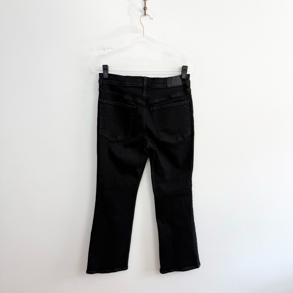 Madewell Kick Out Crop Jeans Black Rinse Wash Mid Rise Size 30 - Picture 4 of 6